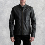 Zenith Black Leather Biker Jacket