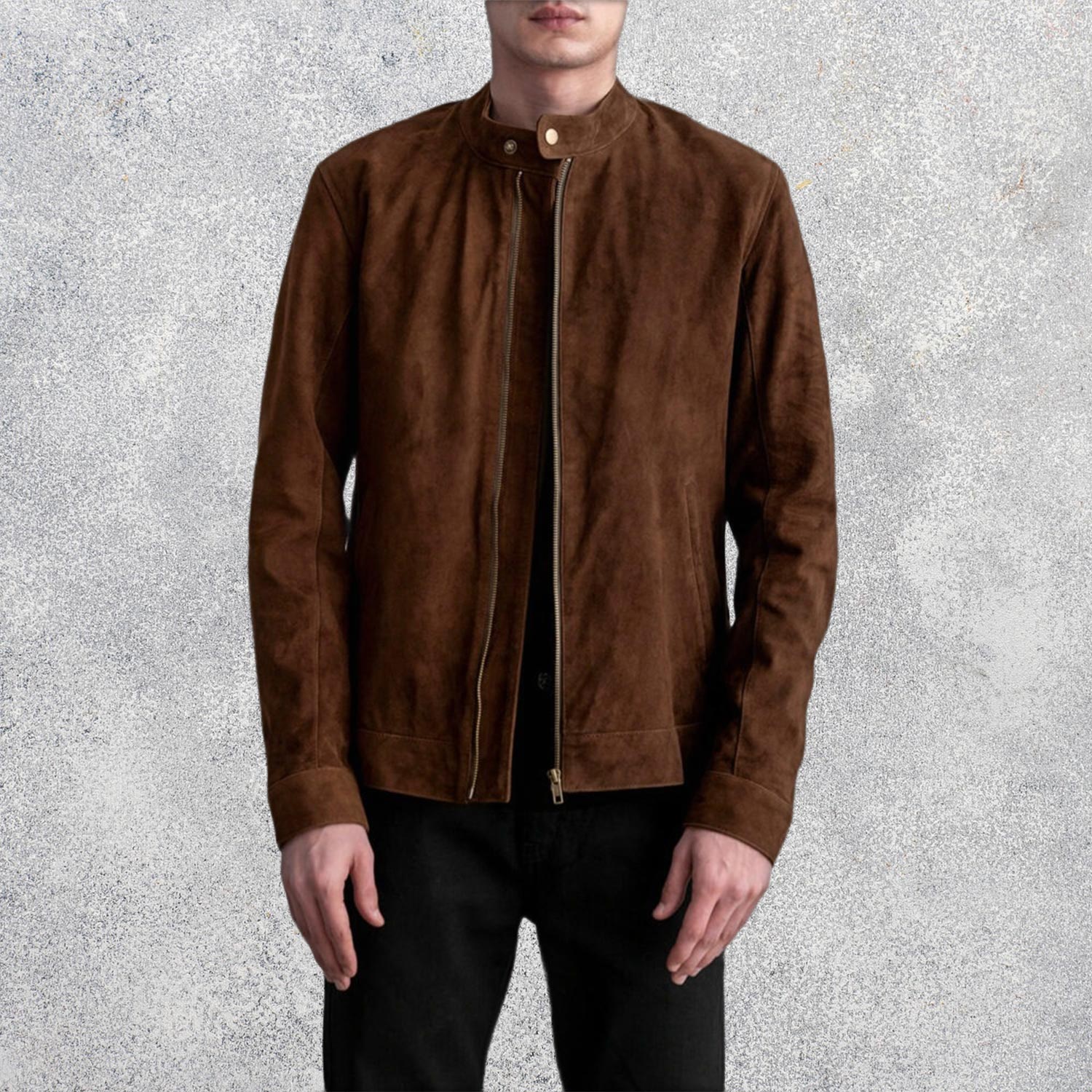 Zenith Brown Suede Biker Jacket