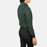 Saltco Zenna Green Suede Bomber Jacket