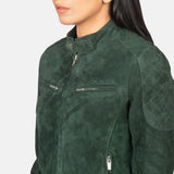 Saltco Zenna Green Suede Bomber Jacket