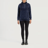 Lyla Blue Hooded Suede Pullover Jacket