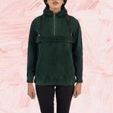 Zest Green Hooded Suede Pullover Jacket