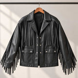 fringe jacket
leather fringe
womens leather
western jacket
black leather
leather jacket
fringe leather
cowboy jacket
western leather
womens jacket
button jacket
leather outerwear
fringe coat