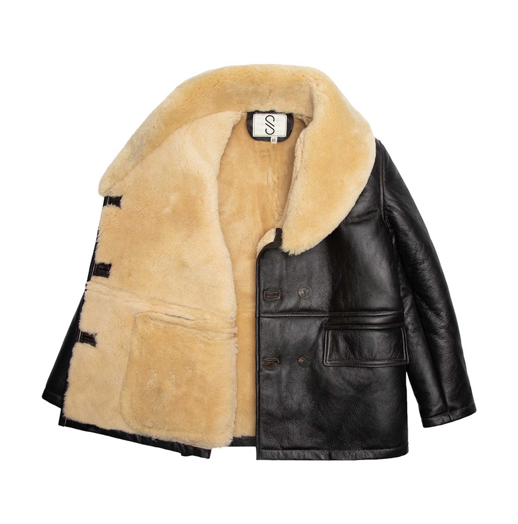 Shearling leather coat