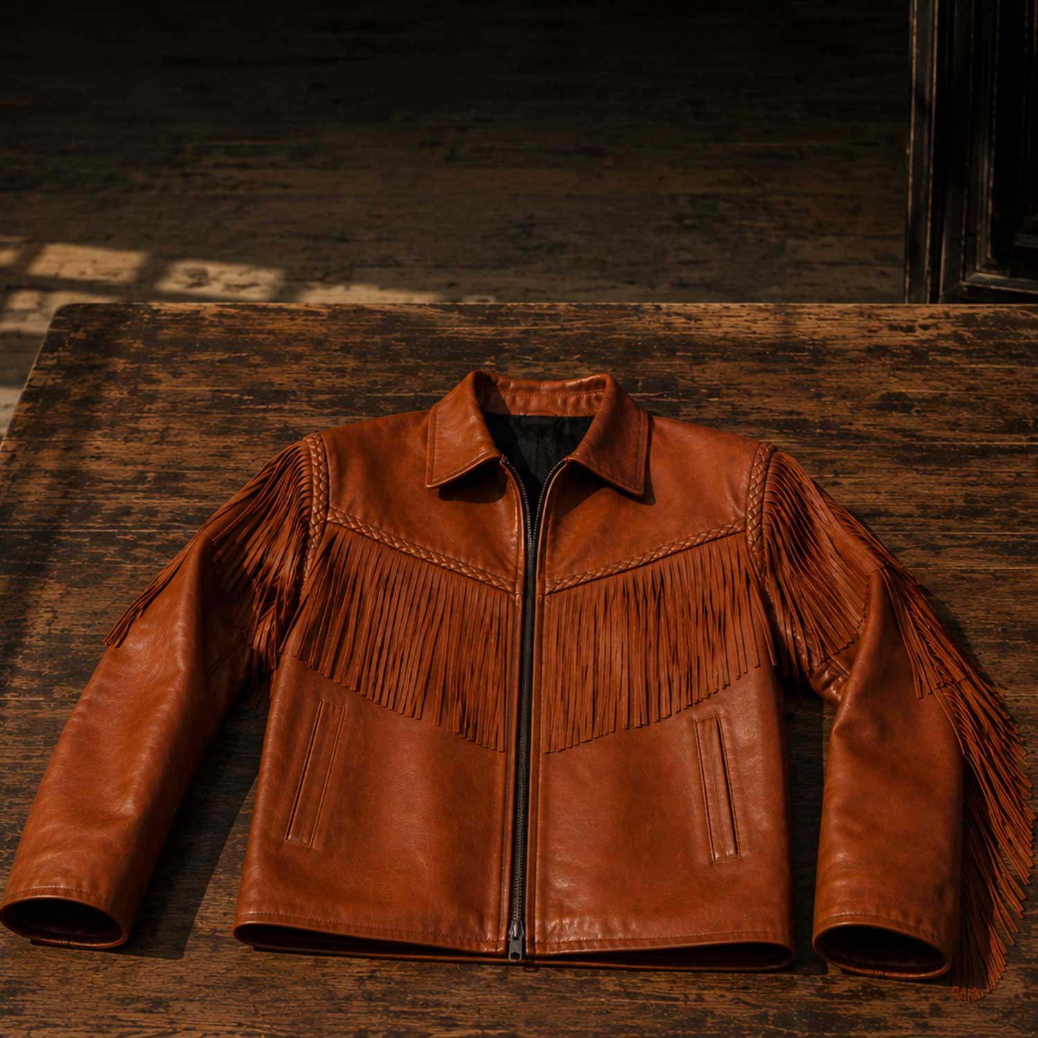 Fringe Jacket
Western Coat
Cowboy Jacket
Leather Fringe
Full Grain
Cowhide
Whiskey Brown
Biker Jacket
Rodeo Wear
Ranch Style
Handmade
Western Wear
Mens Jacket
Leather Coat
Heritage
Waxed Leather
Americana
Country Style
SaltCo
Luxury Leather