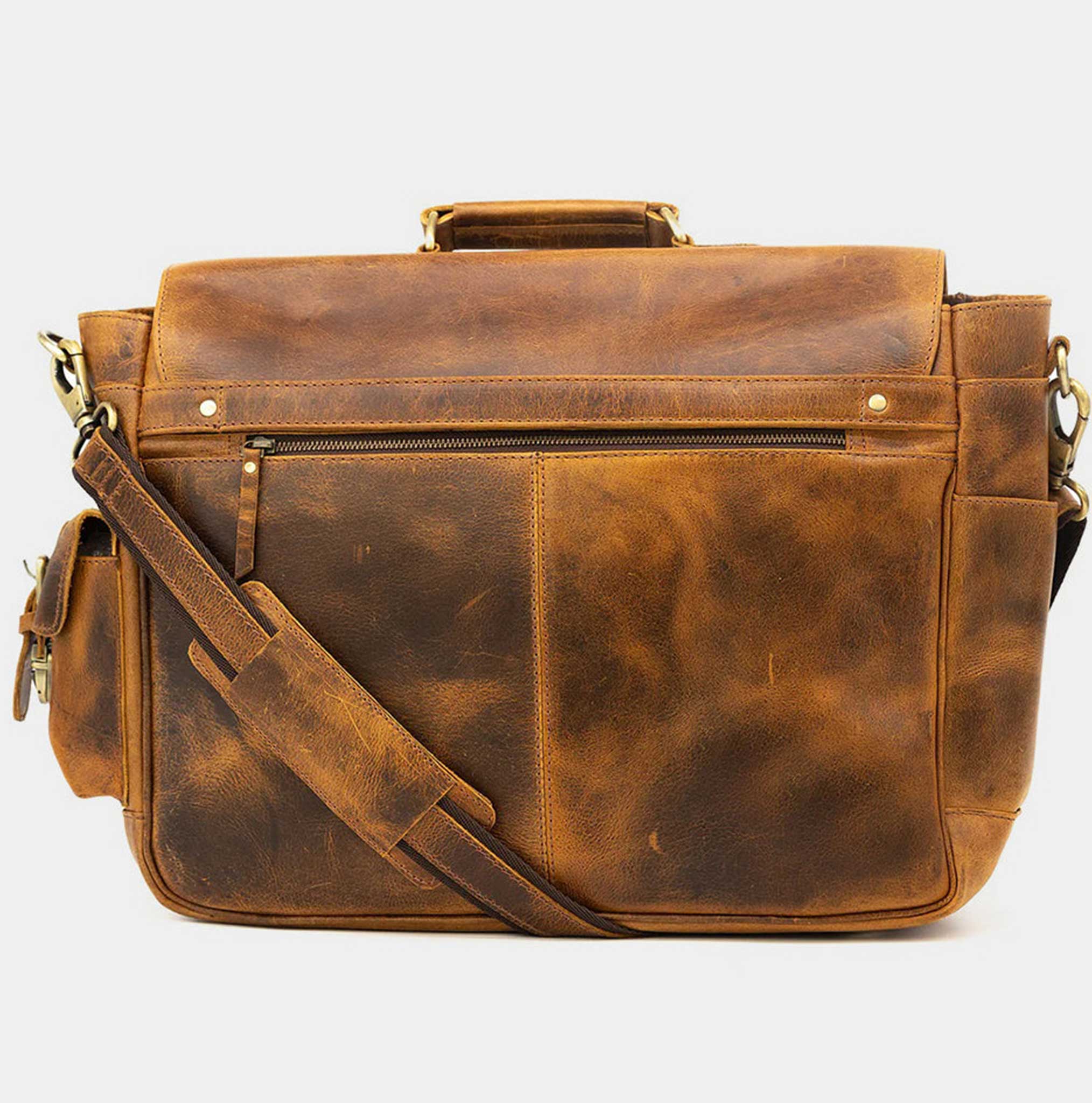 Ravendell Carryall Brown Leather Satchel for Men