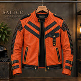 SaltCo Mens Vintage Orange Leather Biker Jacket

SaltCo Orange Black Leather Motorcycle Jacket for Men

SaltCo Mens Distressed Orange Leather Biker Jacket

SaltCo Vintage Orange Leather Moto Jacket with Black Details

SaltCo Mens Orange Leather Cafe Racer Biker Jacket