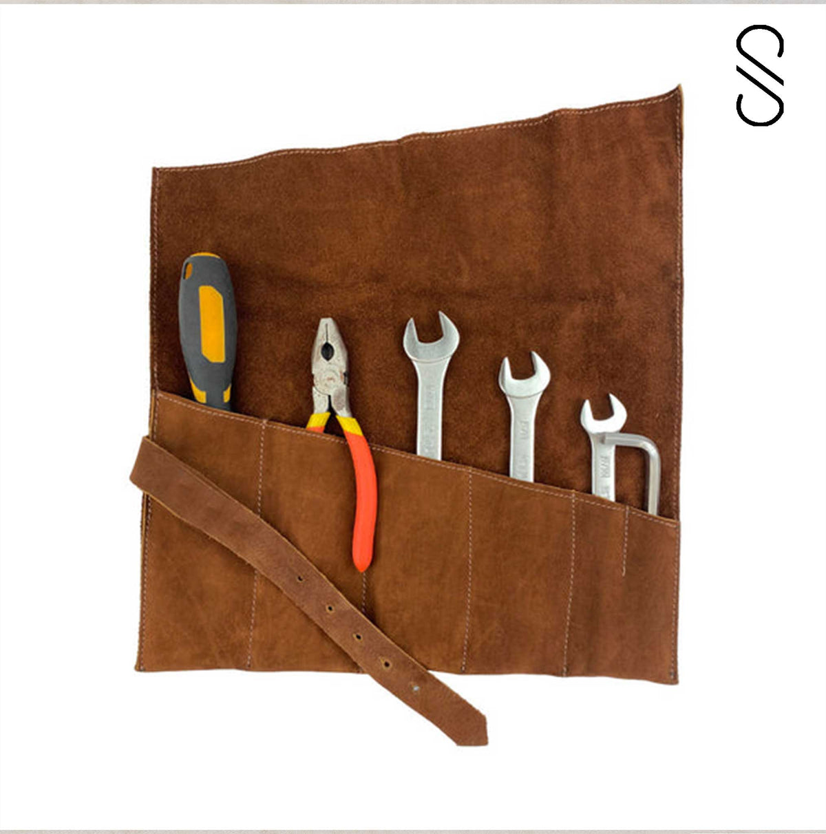 large tool roll suede