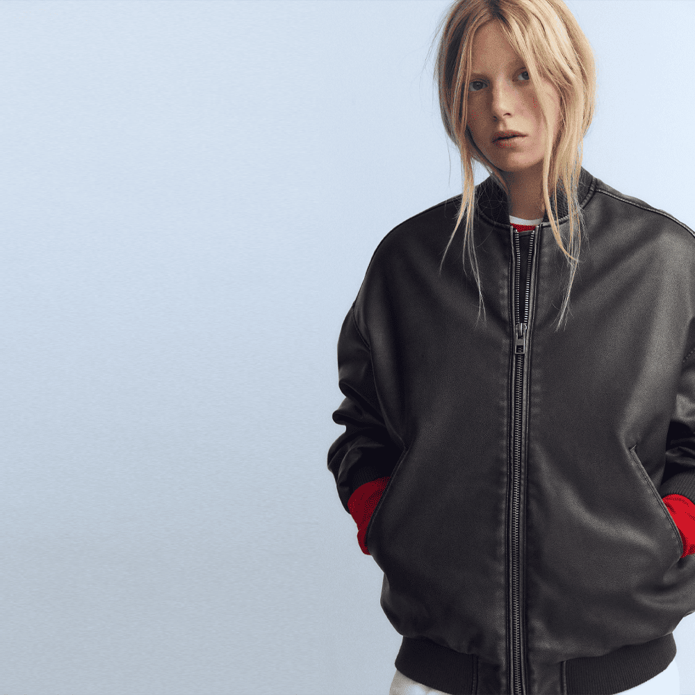LuxeLoom Oversized Women's Distressed Leather Bomber Jacket 