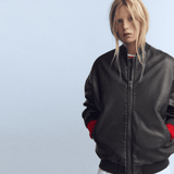 LuxeLoom Oversized Women's Distressed Leather Bomber Jacket 