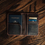 full grain leather passport holder