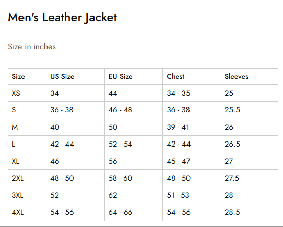 size chart