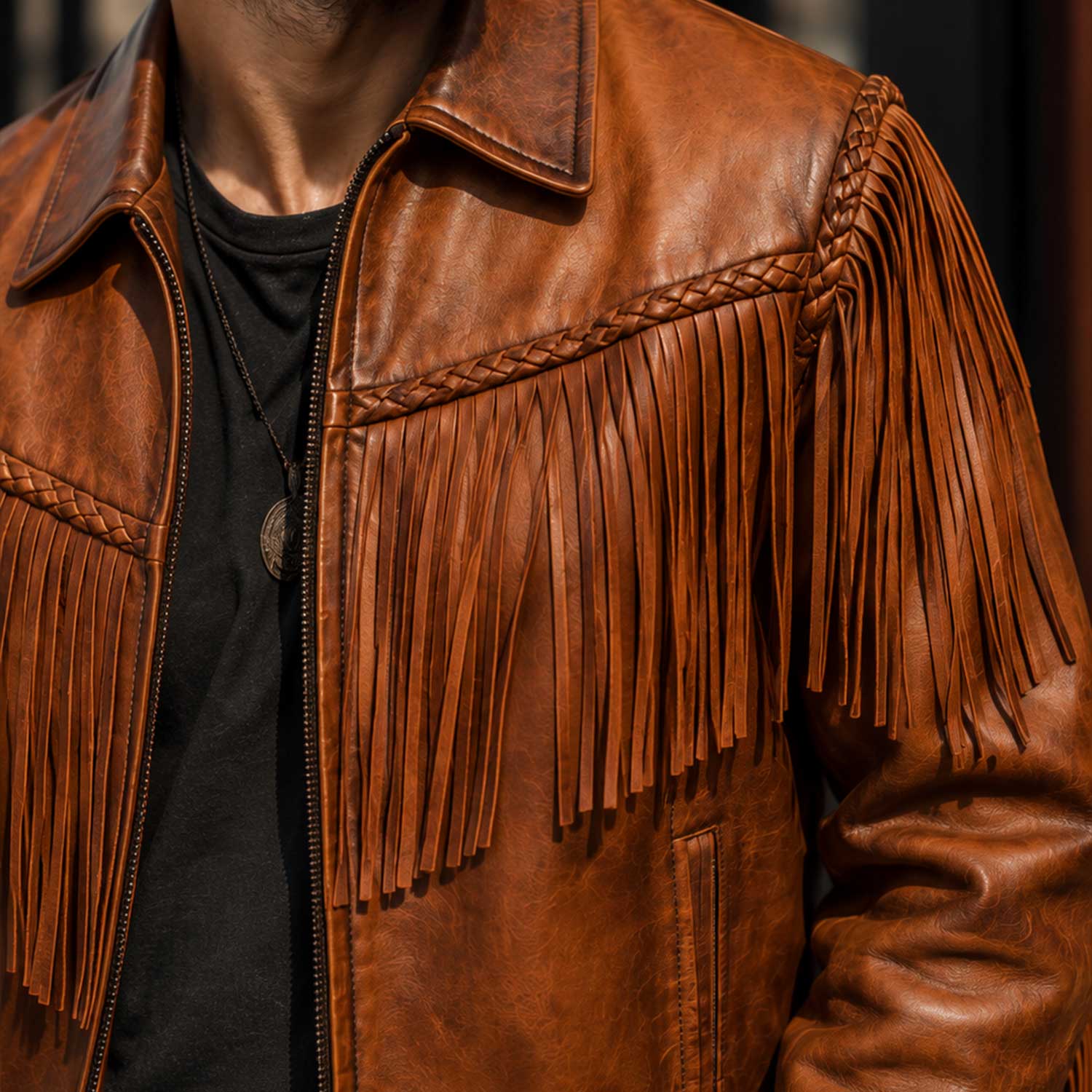 Fringe Jacket
Western Coat
Cowboy Jacket
Leather Fringe
Full Grain
Cowhide
Whiskey Brown
Biker Jacket
Rodeo Wear
Ranch Style
Handmade
Western Wear
Mens Jacket
Leather Coat
Heritage
Waxed Leather
Americana
Country Style
SaltCo
Luxury Leather