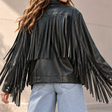 fringe jacket
leather fringe
womens leather
western jacket
black leather
leather jacket
fringe leather
cowboy jacket
western leather
womens jacket
button jacket
leather outerwear
fringe coat