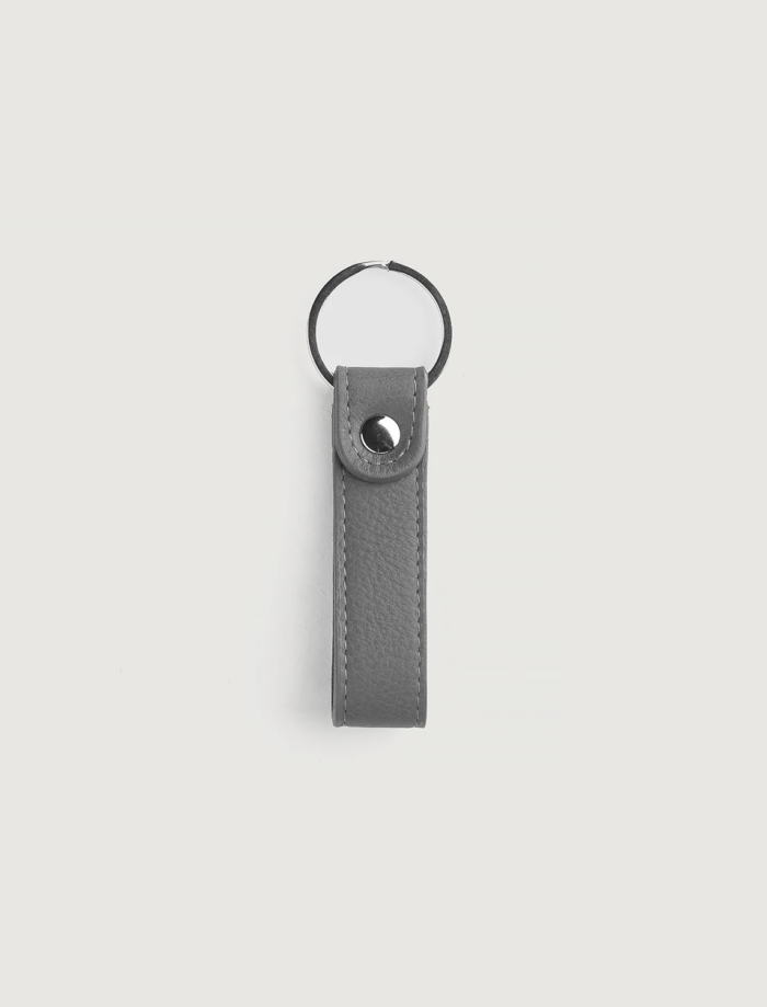 Grayson Grey Leather Keychain