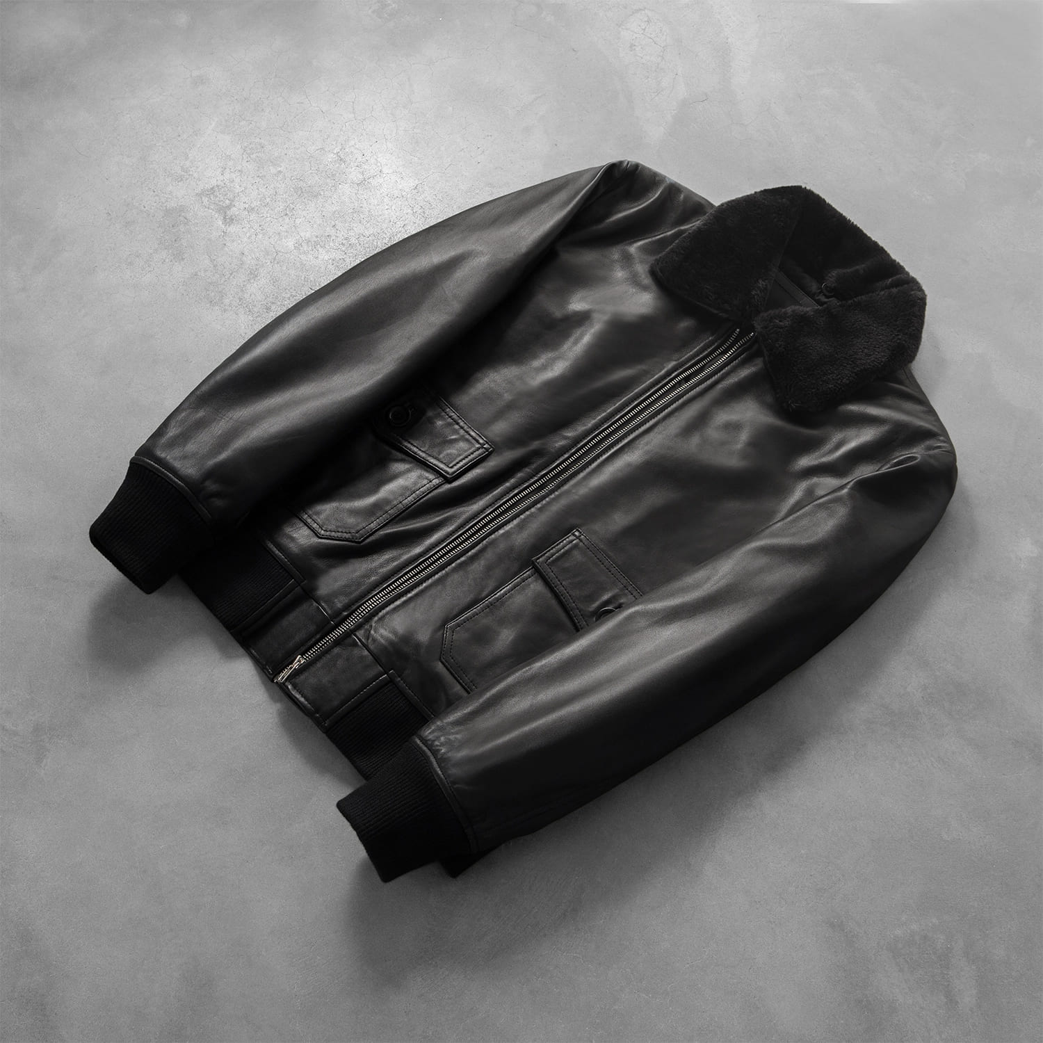 Airin G-1 Black Leather Bomber Jacket 7