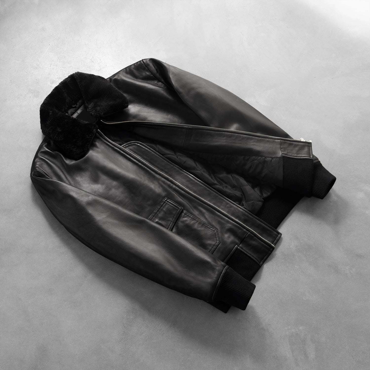 Airin G-1 Black Leather Bomber Jacket 8