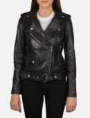 Alison Black Leather Biker Jacket