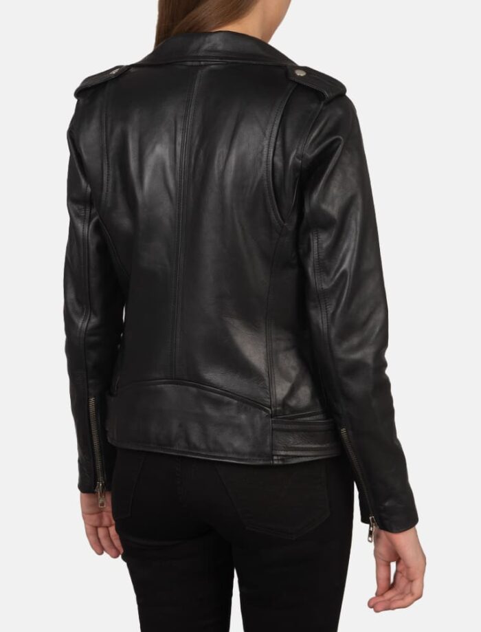 Alison Black Leather Biker Jacket