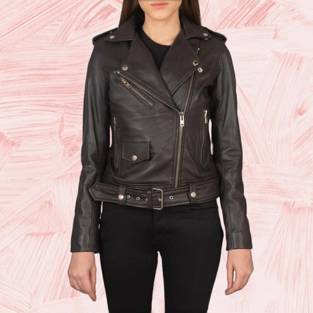 Alison Brown Leather Biker Jacket