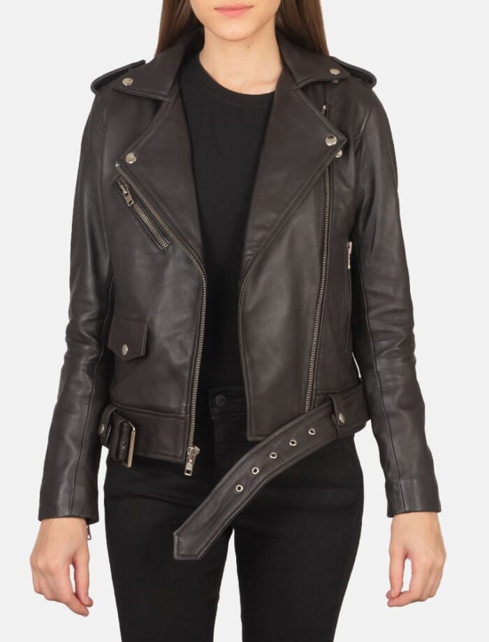 Alison Brown Leather Biker Jacket