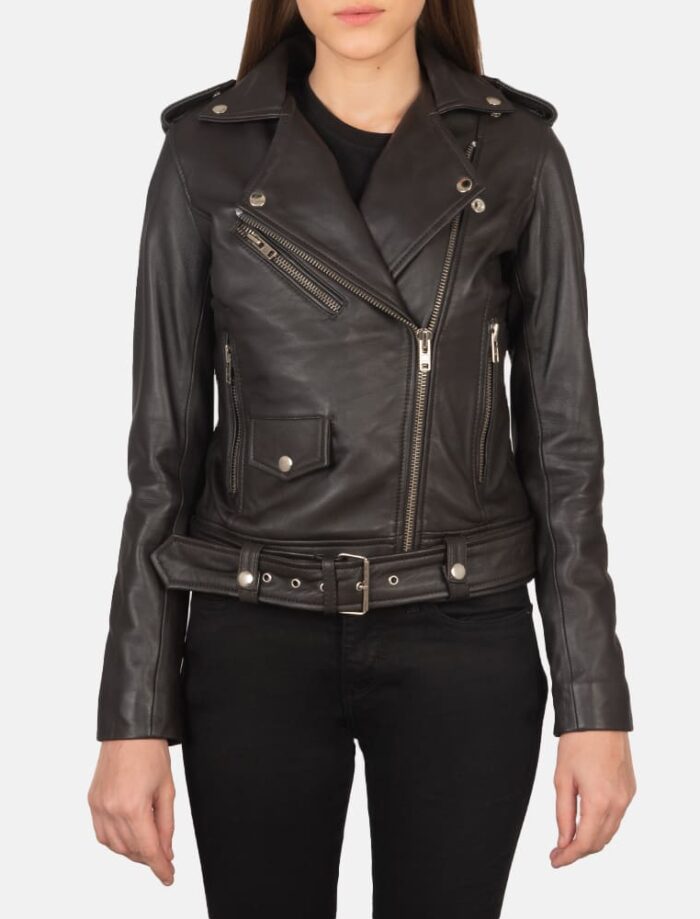 Alison Brown Leather Biker Jacket