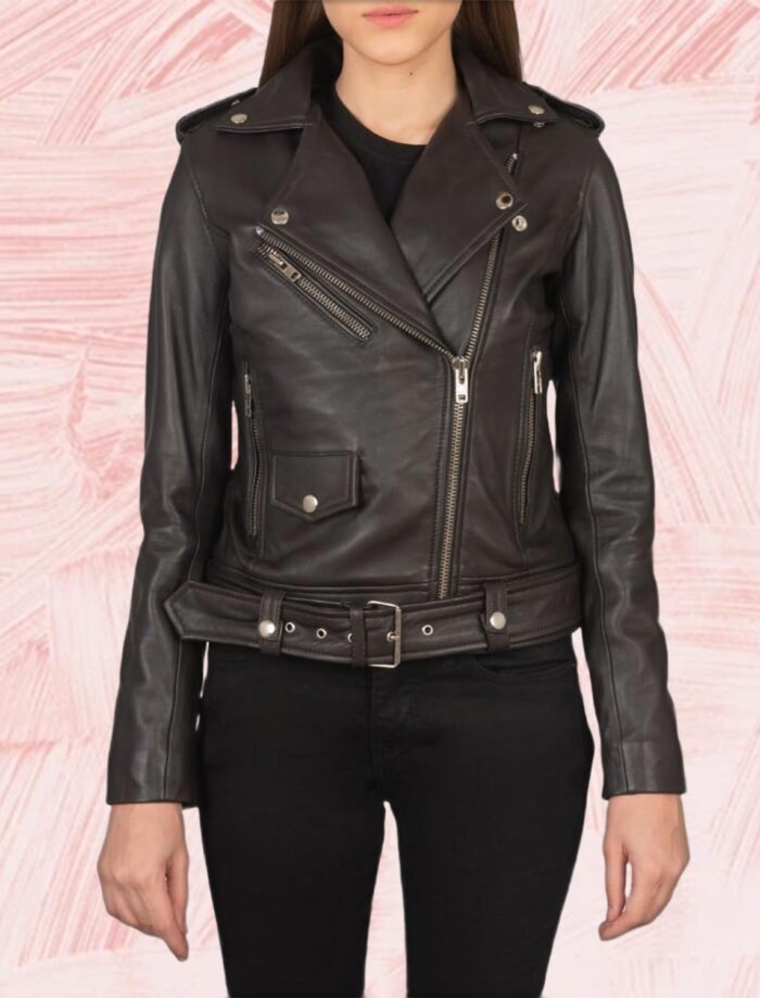 Alison Brown Leather Biker Jacket