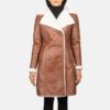 Amie Brown Double Breasted Shearling Coat