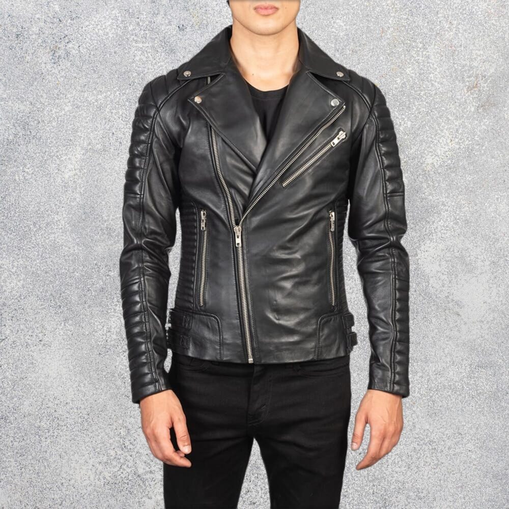 Armand Black Leather Biker Jacket