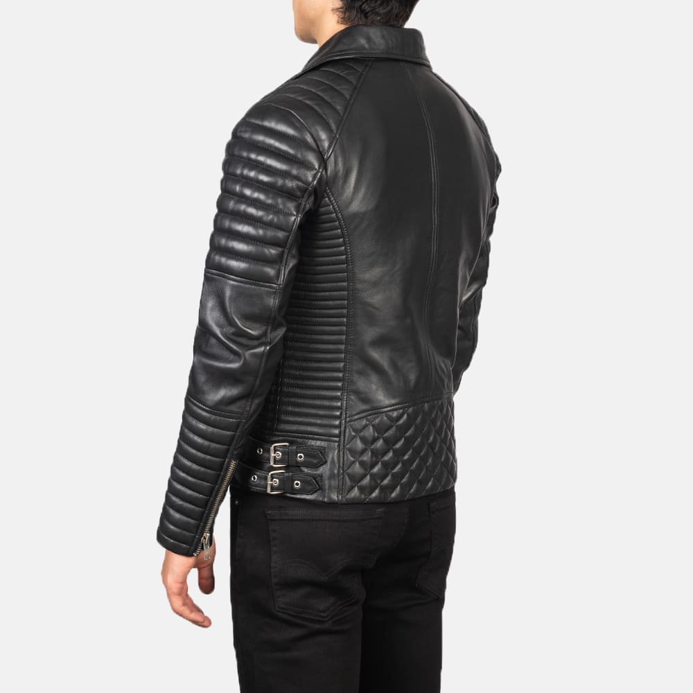 Armand Black Leather Biker Jacket 5