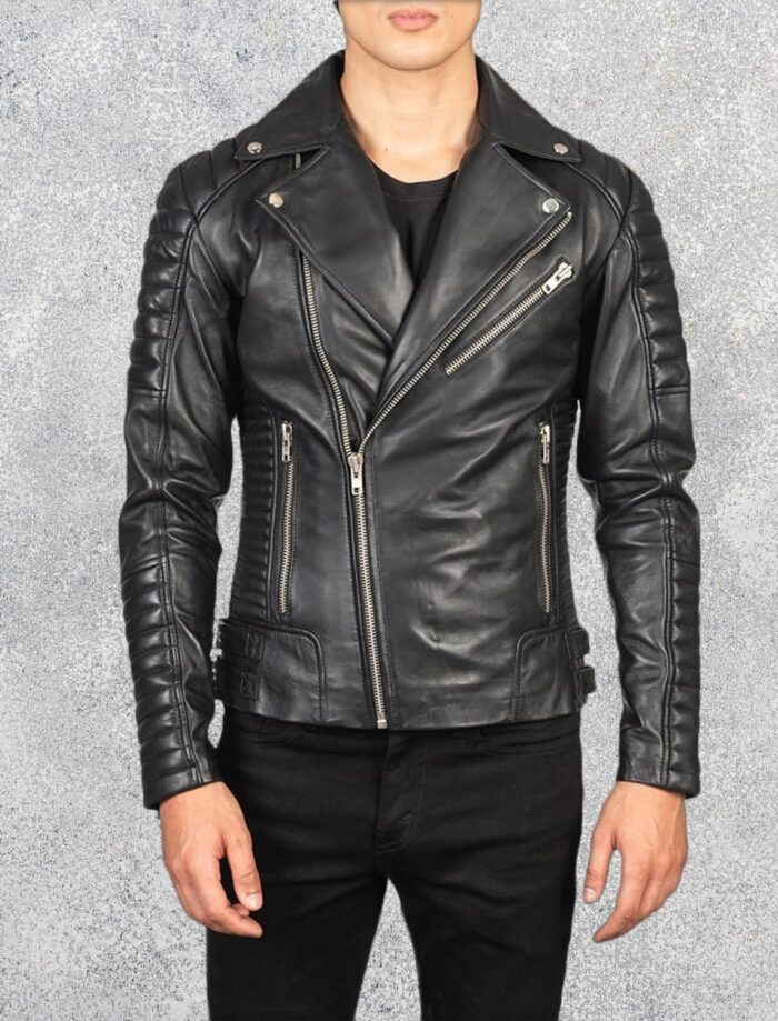 Armand Black Leather Biker Jacket