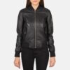 Ava Ma-1 Black Leather Bomber Jacket