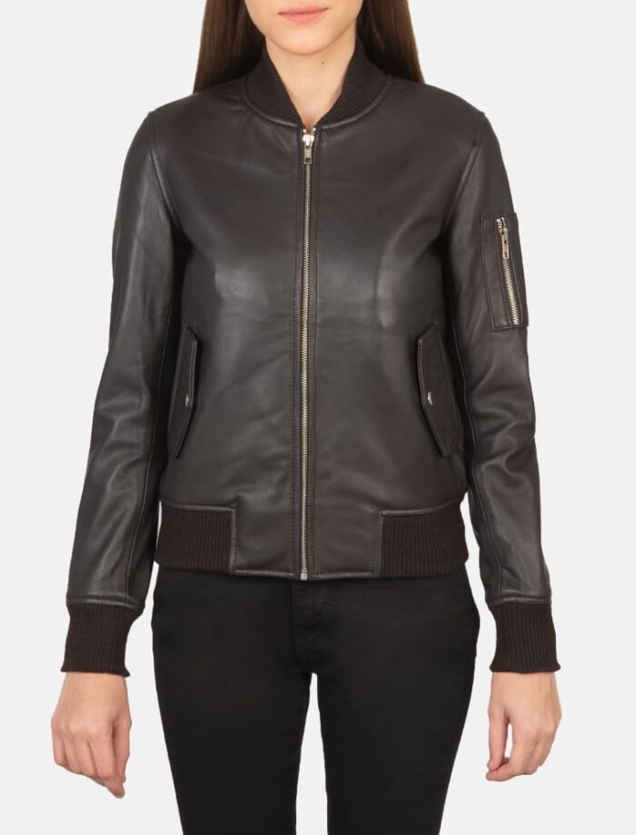 Ava Ma-1 Brown Leather Bomber Jacket