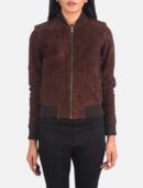 Bliss Brown Suede Bomber Jacket