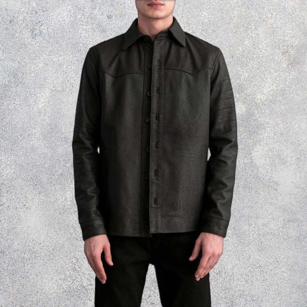 Bronco Tumbled Brown Leather Shirt