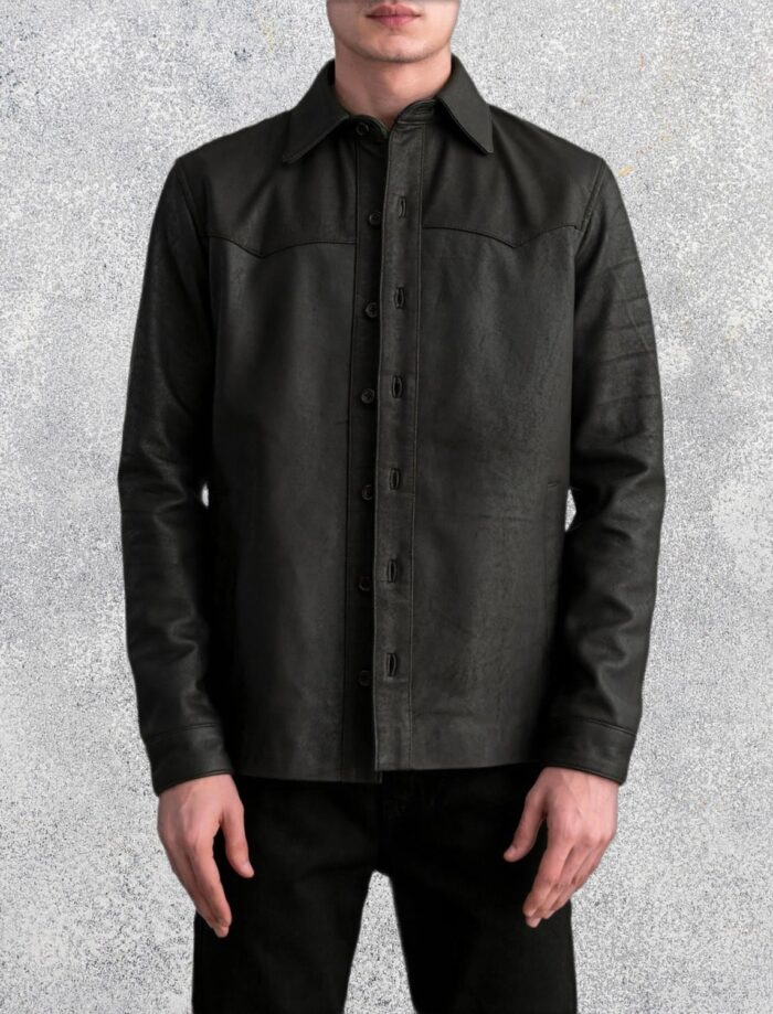 Bronco Tumbled Brown Leather Shirt