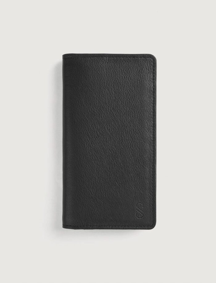 Ryder Black Leather Long Wallet by Saltco Leather