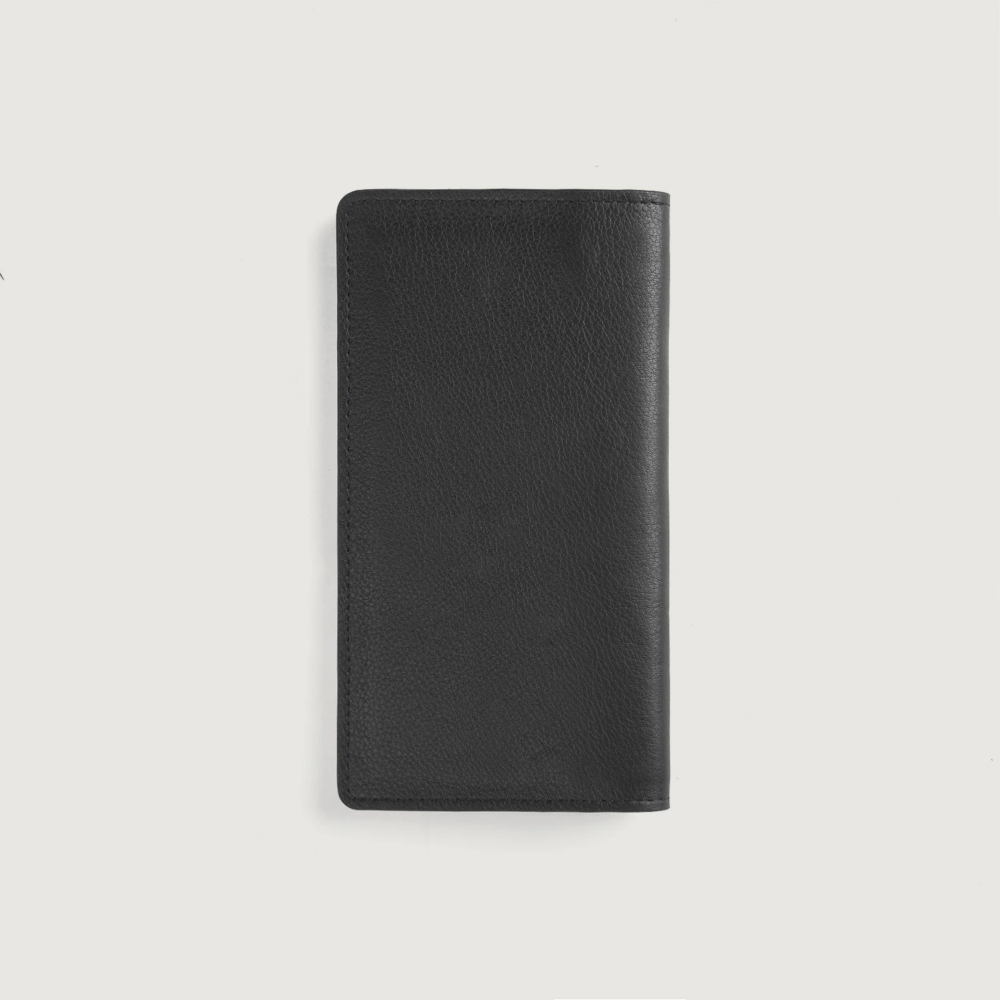 Ryder Black Leather Long Wallet by Saltco Leather