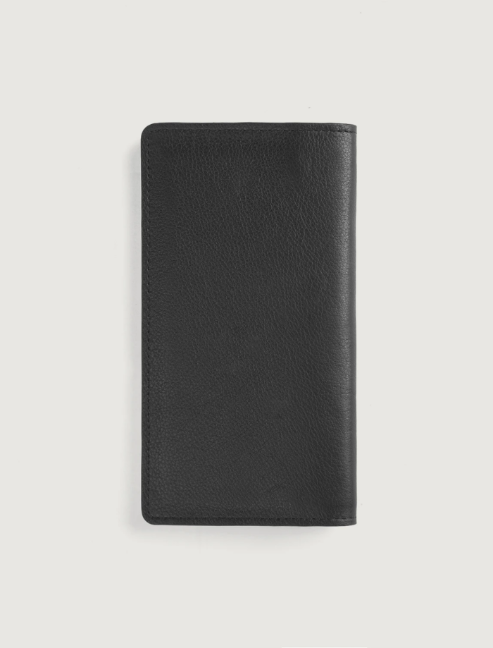 Ryder Black Leather Long Wallet by Saltco Leather