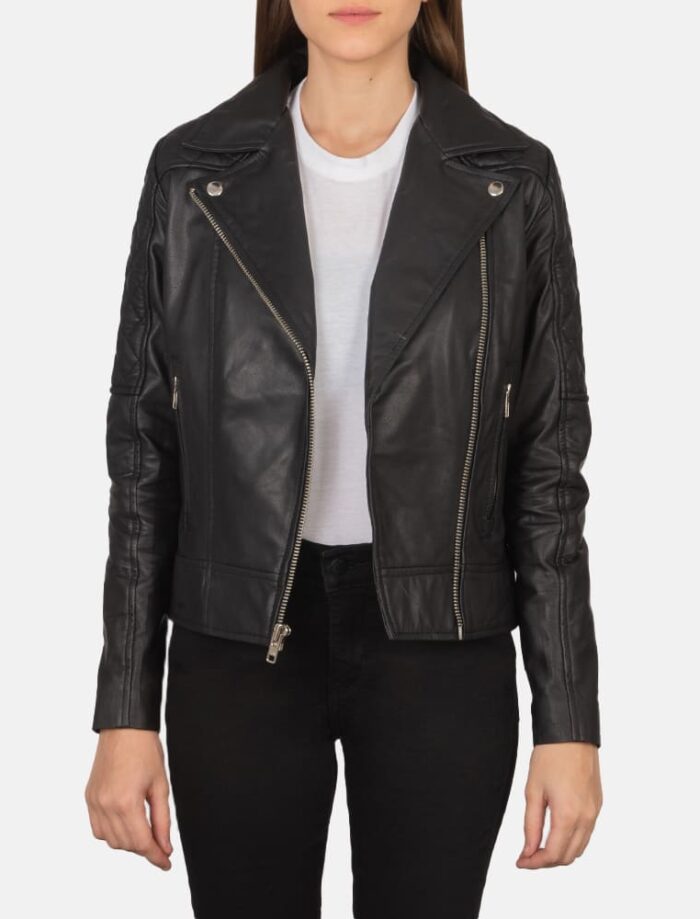 Saltco Carolyn Quilted Black Biker Jacket