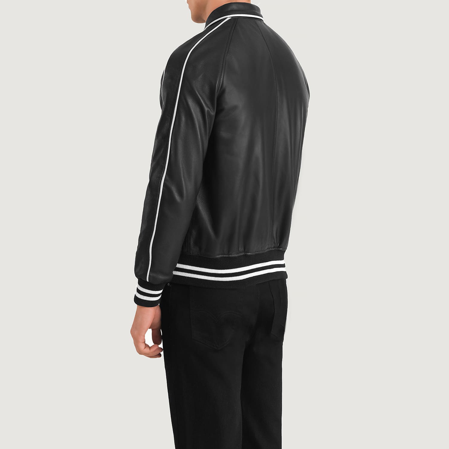 Cooper Black Leather Varsity Jacket 5