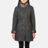 Erica Shearling Black Leather Coat