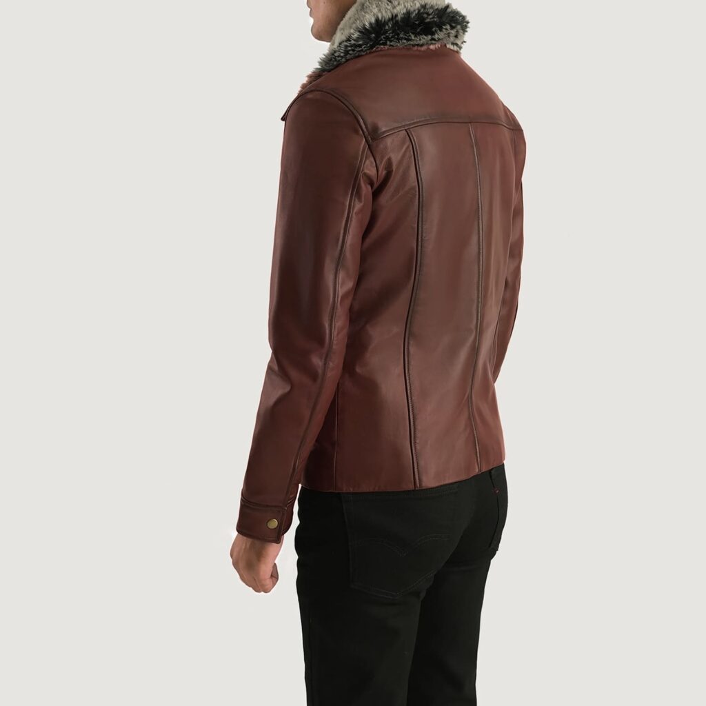 Evan Hart Fur Brown Leather Jacket 5