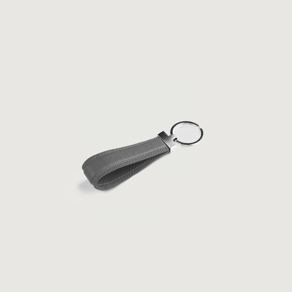 Everett Grey Leather Keychain 3