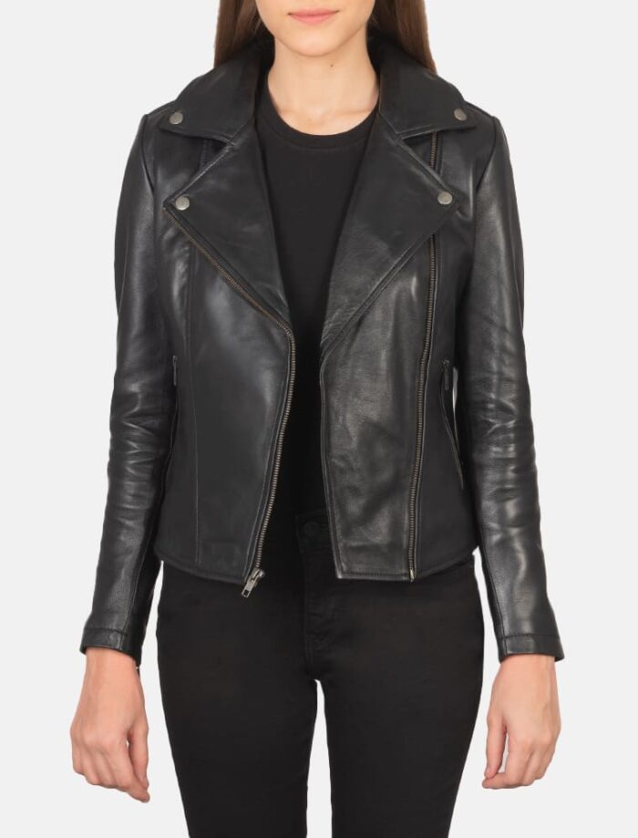 Flashback Black Leather Biker Jacket