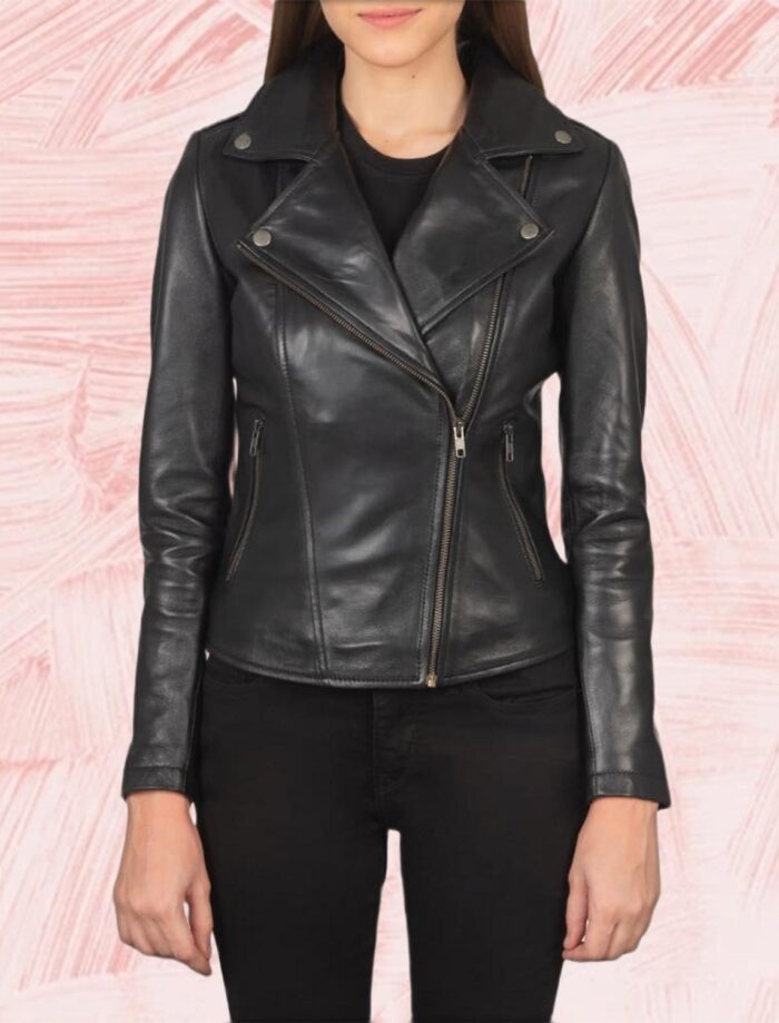 Flashback Black Leather Biker Jacket