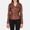 Flashback Brown Leather Biker Jacket