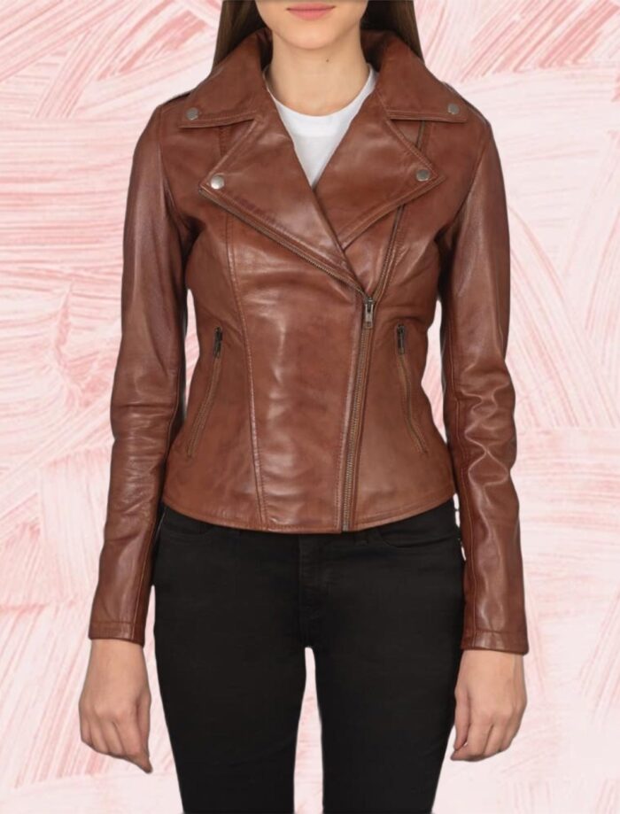 Flashback Brown Leather Biker Jacket