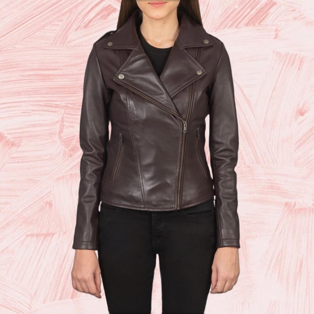 Flashback Maroon Leather Biker Jacket