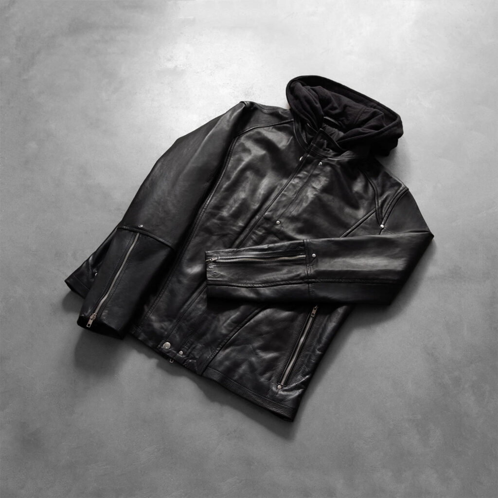 Highschool Black Hooded Leather Jacket 7